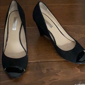 Open toe velvet INC heels